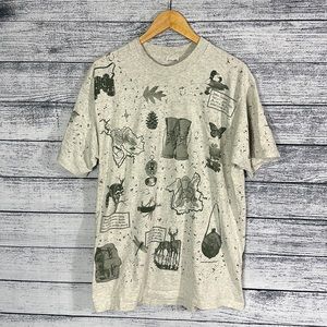 Vintage AOP 1996 Rel-E-Vant Productions Nature Wildlife Outdoors Hike Tee